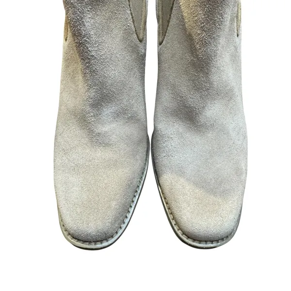 Aerosoles Booties Womens Size 6 Beige Leather Lido Ankle Cone Heel Stretch - Image 3