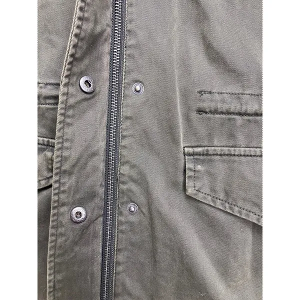 Levi Strauss‎ & Co Field Jacket Womens Medium Olive Green Cotton Utility Coat - Image 6