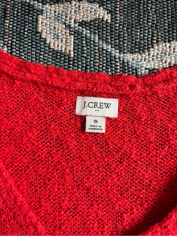 J. Crew Red V-Neck Sweater Tank Size S - Image 6
