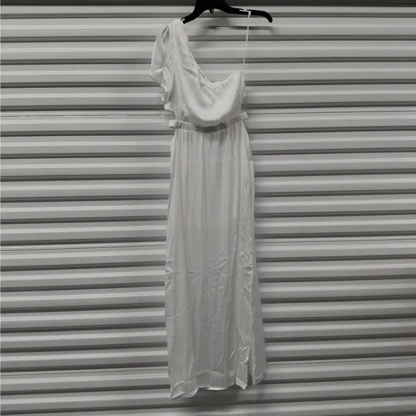 Prómesa Formal Evening Gown Dress Size Small White One Shoulder Wedding Party - Image 3