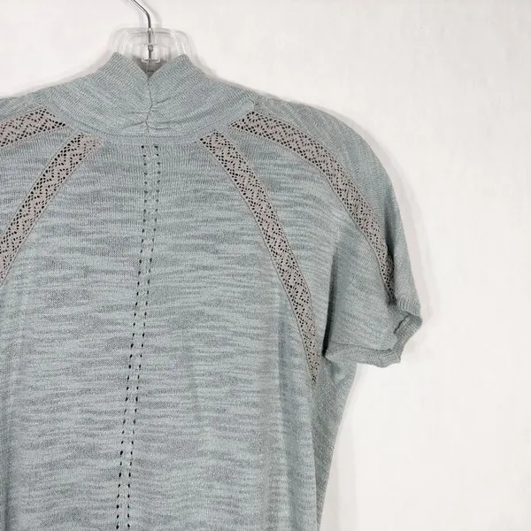 Anthropologie‎ Knitted Knotted Small Top Knit Sparkly Gray Blue Cowl Crochet 392 - Image 6