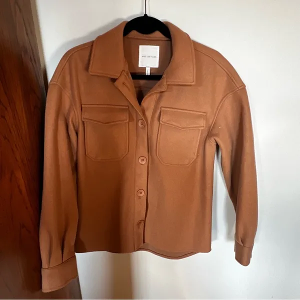 Avec les filles boyfriend shacket cognac size XS - Image 2