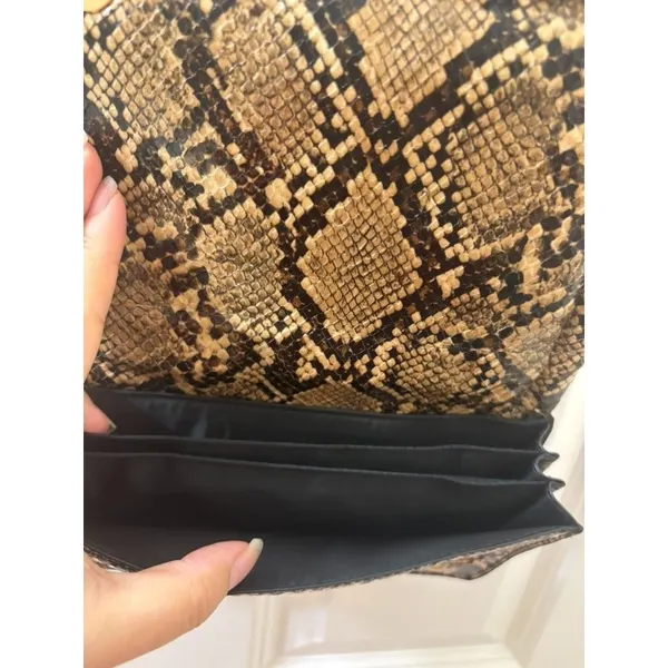 Zara Purse Womens Handbag Animal Print Shoulder Bag Brown Bronze Rectangular - Image 8