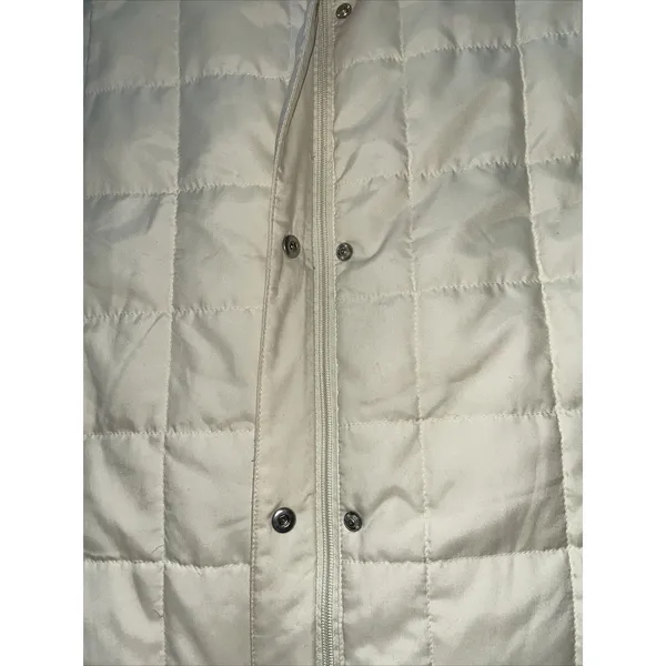 Lauren Ralph Lauren Womens Medium Vest Cream Quilted Fur Collar Full‎ Zip - Image 3