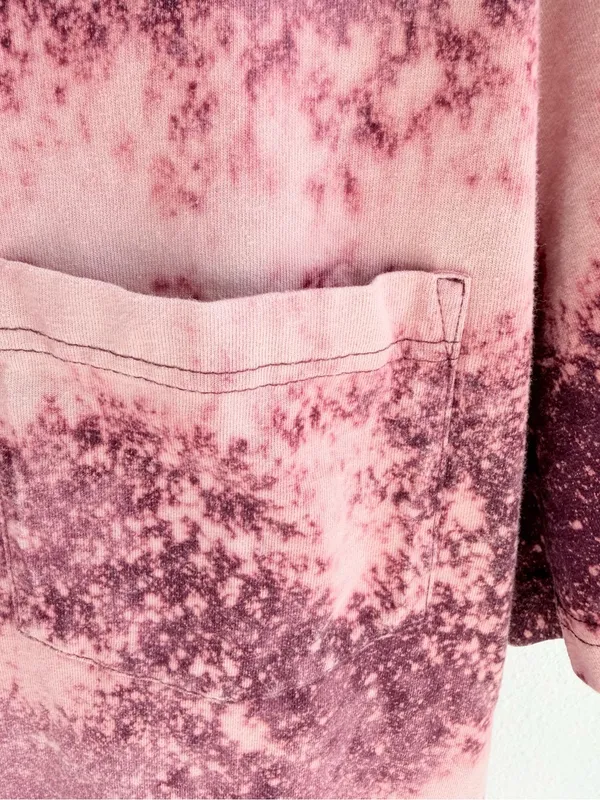 Custom Bleached Pocket Tee Pink Size XXL - Image 4