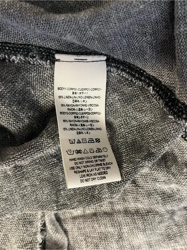 WE THE FREE Macchiato Top Grey Burnout Long Sleeve High Low Hem Oversize Size XS - Image 10