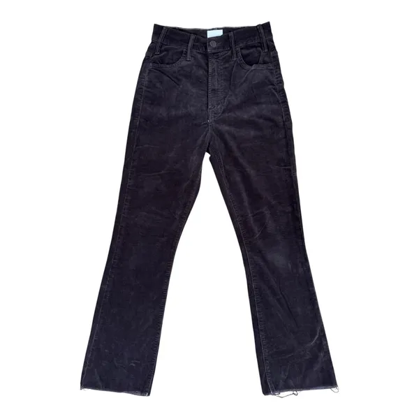 MOTHER The‎ Hustler Ankle Fray Corduroy Pants Hopscotch Brown High Rise Flare 25 - Image 2