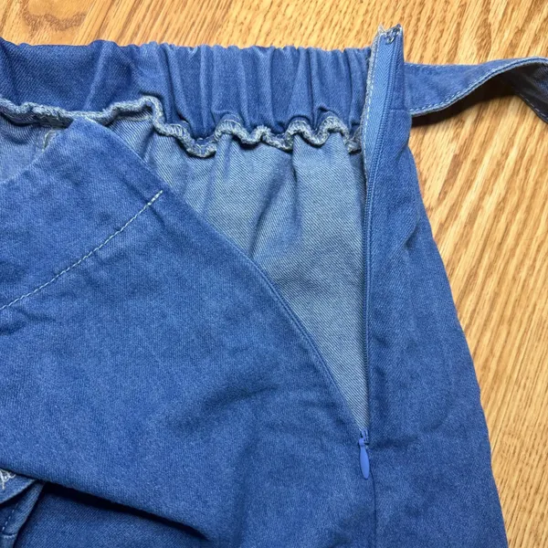 SHEIN Curve Blue Denim Wrap Skort Tie Waist 0XL - Image 6