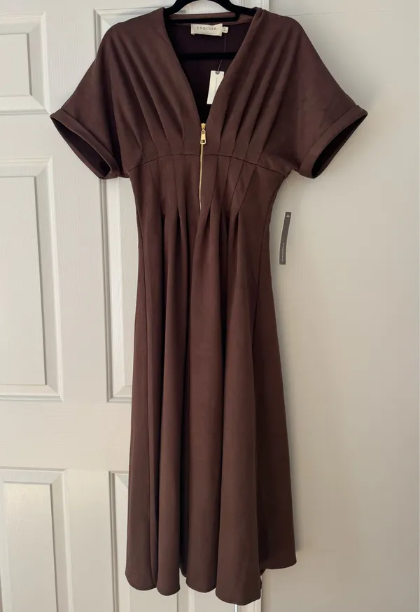 Anthropologie The Tobie Faux Suede Maxi Shirt Dress by Exquise, Size XS - Image 7