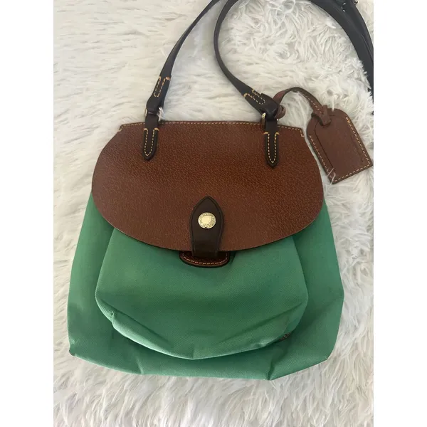 Dooney & Bourke Alto Small Nylon/Leather Crossbody Saddle‎ Crossbody Purse Bag - Image 2