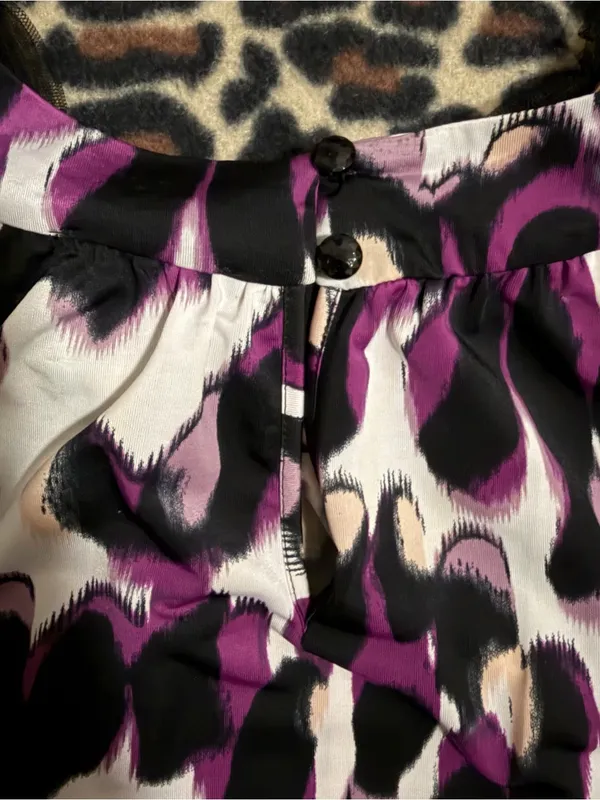 2000s vintage style whimsical leopard like print halter top blouse - Image 8