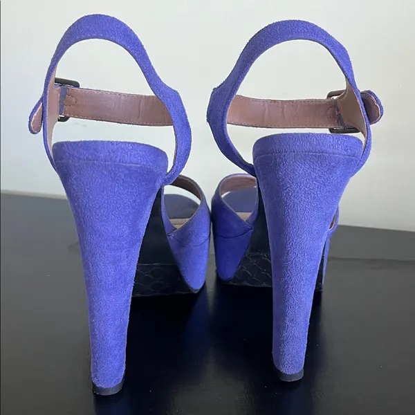 Candie’s Y2K Purple Suede Platform Sandals with Ankle Strap - Image 4