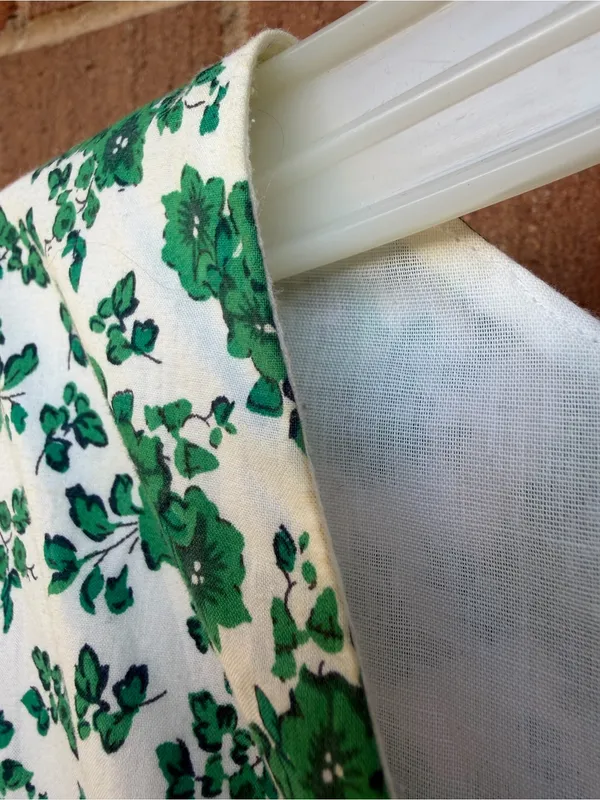 Tuckernuck Hyacinth House Irenea Midi Dress Green Floral Ruffle Puff Sleeve Lrg - Image 10