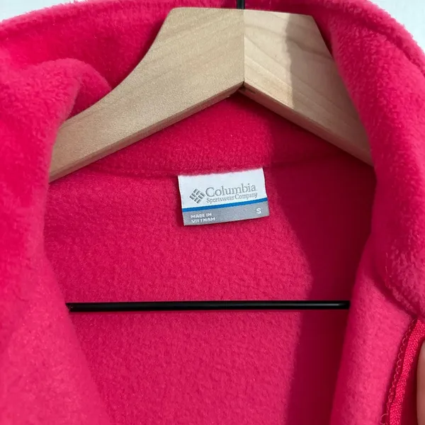 Women’s Columbia Full Zip Hot Barbie Pink Fleece Vest Small - Image 7