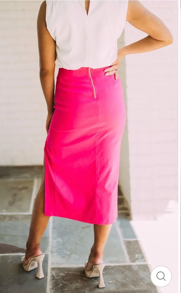 These Three Hot Pink MIDI Dress Skirt - Image 2