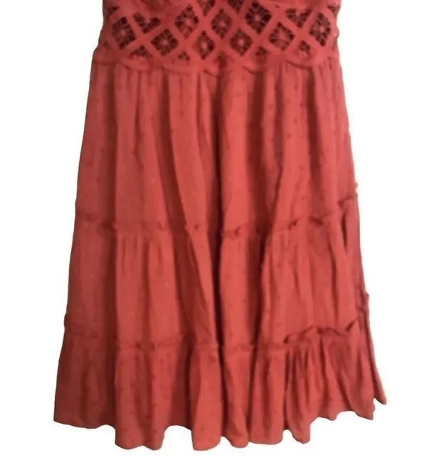 Brand New In Bohemian Burnt Orange Skater Dress Size S - Image 15