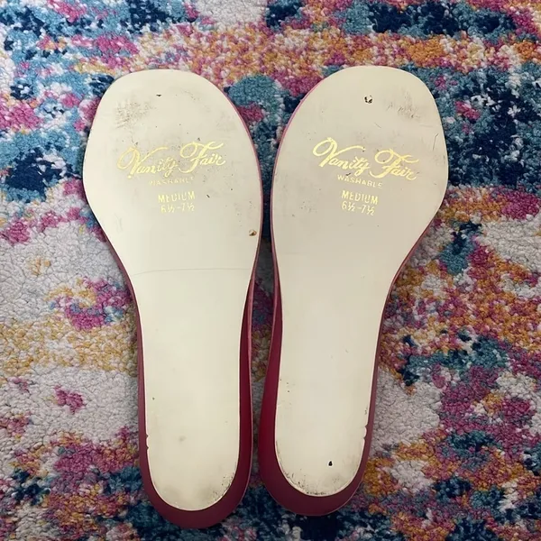 Vanity Fair Vintage Pink Ladies Slippers "Plenty Pink" House Slippers 6.5 - Image 4