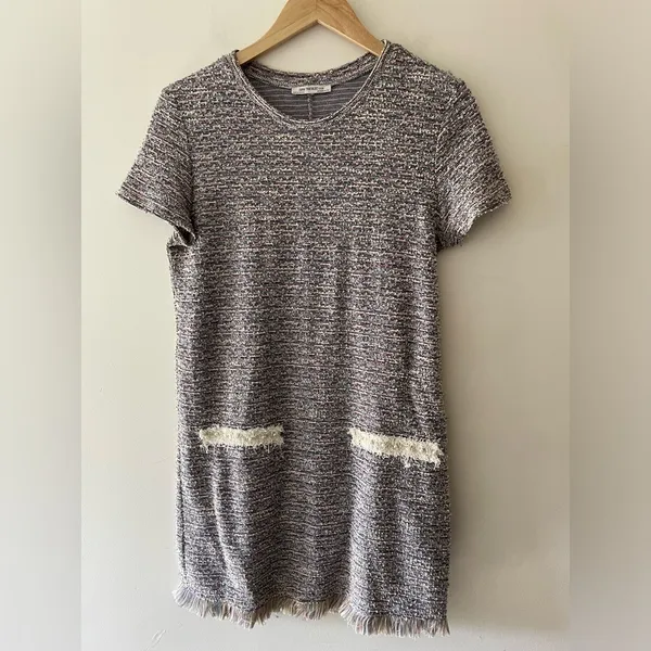 Zara Tweed Rainbow Frill Dress with Pearl‎ Detail - Image 3