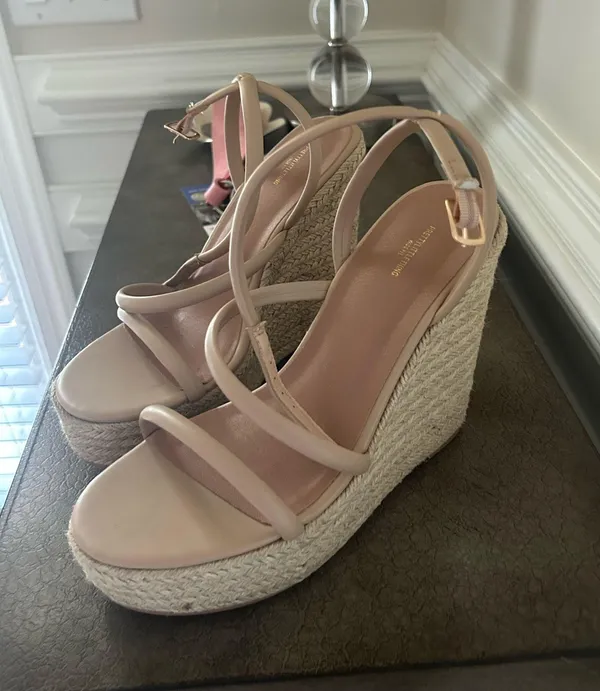 Pretty Little Thing Nude Wedge Sandals 6 - Image 3