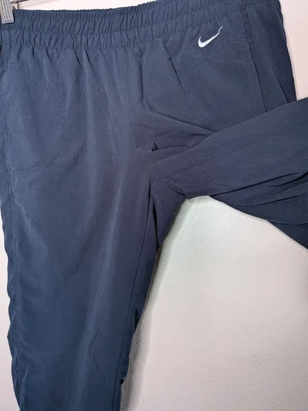 Nike Womens Navy Blue Windbreaker y2k retro Pants split seam Small track pant - Image 6