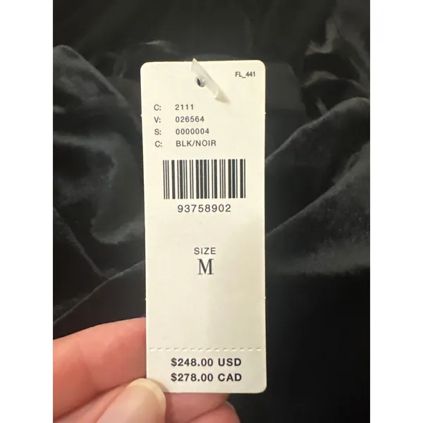 BHLDN Luella Black‎ Velvet Strapless Maxi Dress w/ Slit Size Medium - Image 6