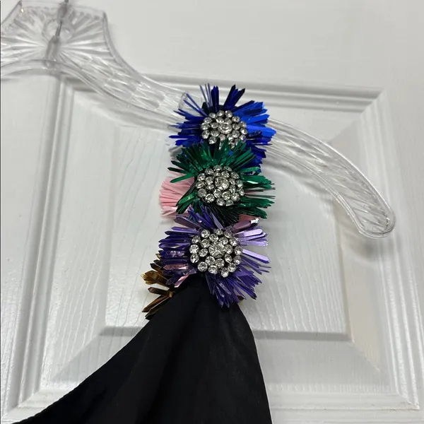 Queen Of Sparkles Black Flower Strap Dress - Image 8