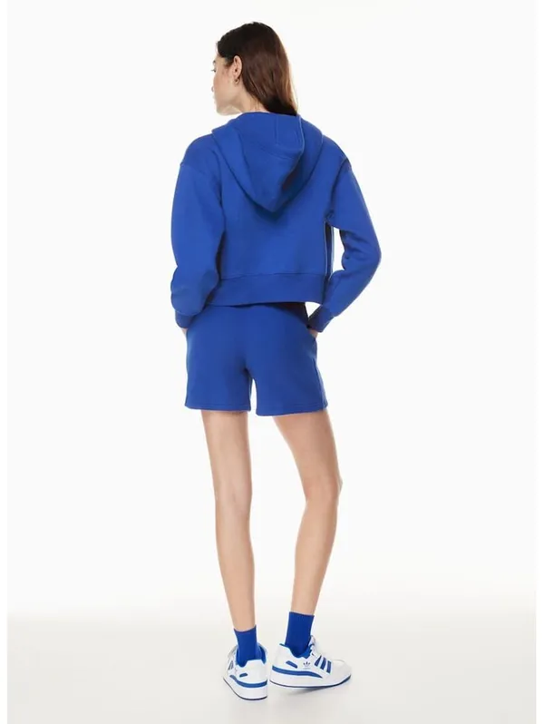 Aritzia TNA Cozy Fleece Boyfriend Mid-Thigh Shorts Blue XS #94293 - Image 4