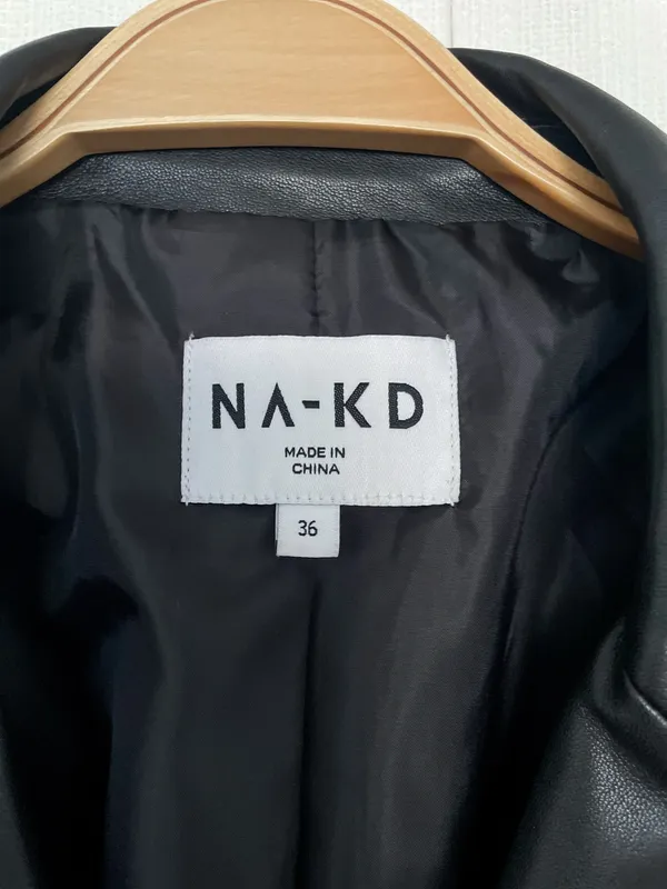 NA-KD Maxi Oversized PU Blazer - Image 8