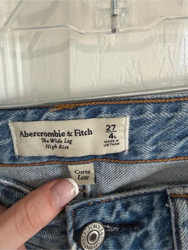 Abercrombie & Fitch The Wide Leg High Rise Jean Medium Wash Size 4L - Image 3