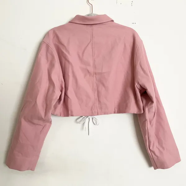 Alo Yoga Cropped Fan Favorite Full Zip Jacket Vintage Pink M - Image 5
