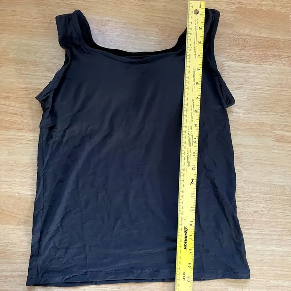 Black Ribbed Build in Bra Padded Tank Top Size XL - Image 6