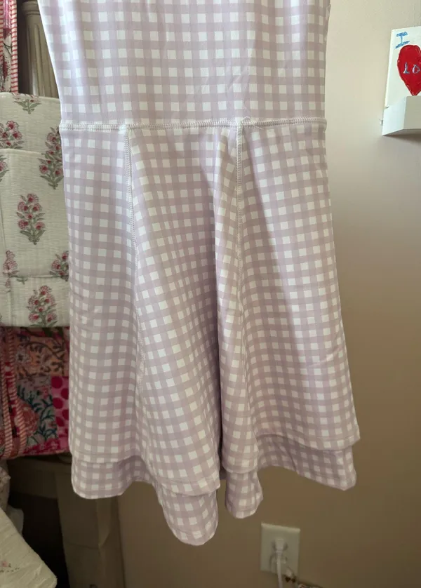 NWT White and Purple Gingham Tennis Dress - Image 2