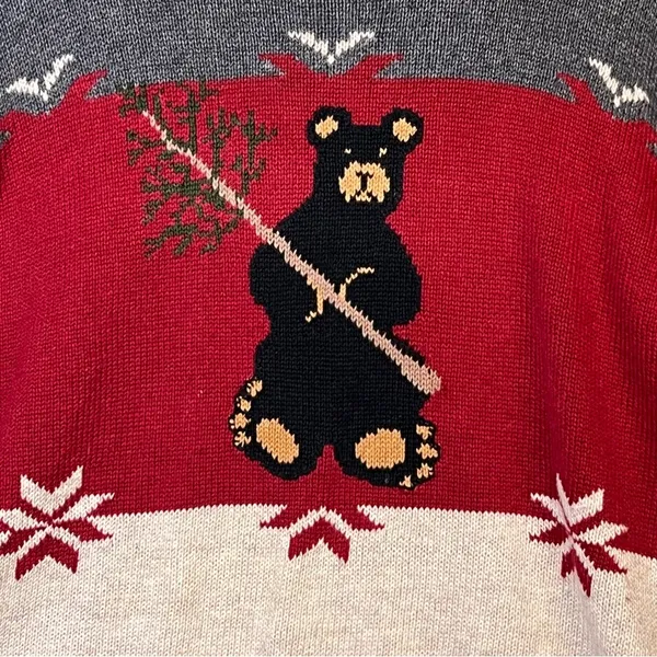 Woolrich Sweater Bear Christmas Holiday Pullover Cute Winter Cozy Gift - Image 9