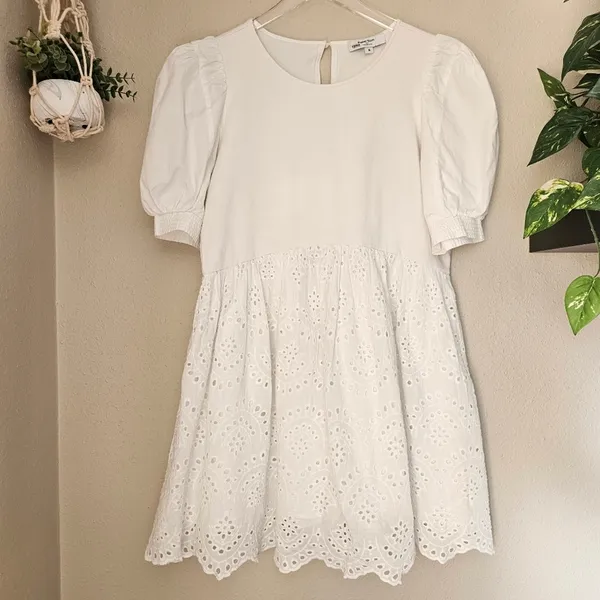 Peter Som Collective Rent the Runway White Combo Eyelet Dress Mini Sz 6 $360 - Image 4