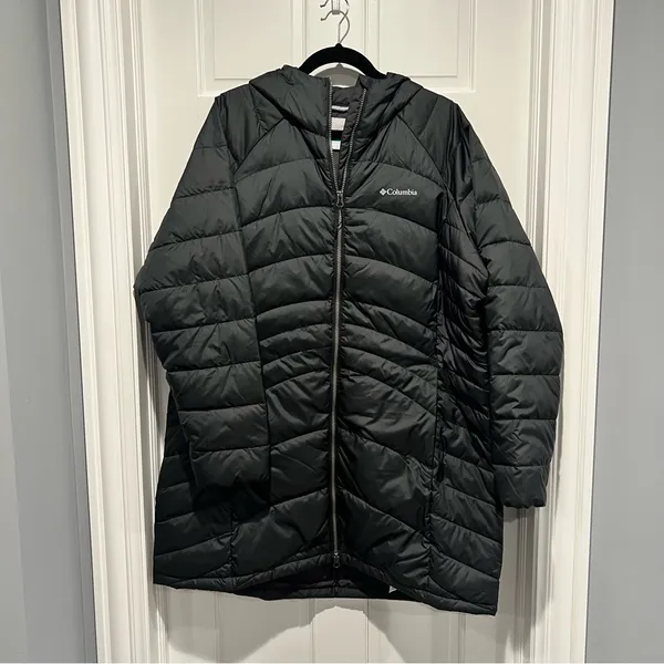 Columbia Women's Karis Gale II Long Jacket Plus Size 1X Black Hooded Insulated - Image 3