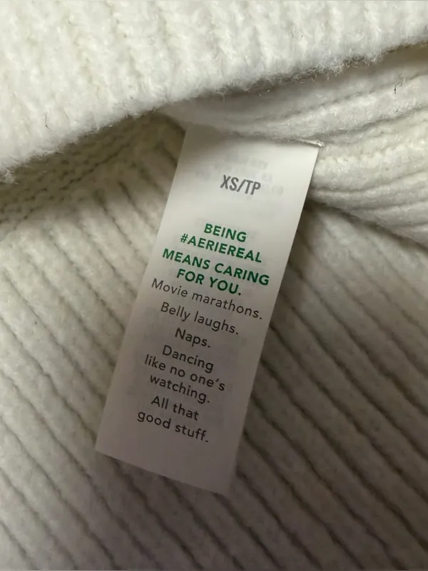 Aerie unREAL Oversized Classic Fit Stripe Pull Over V-Neck Polo Sweater XS Soft - Image 7
