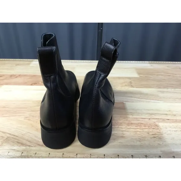 Paul Green Ankle Chelsea Boots Women's 7.5 Black Leather Slip-On Almond Toe - Image 2