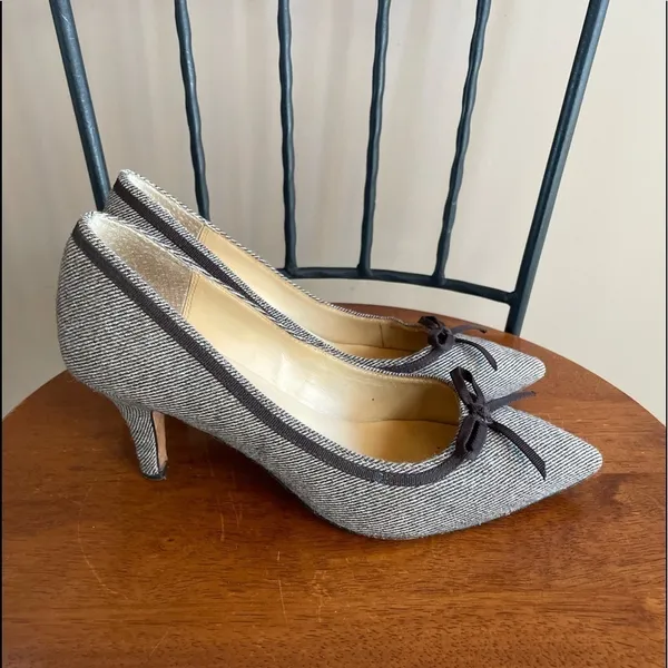 Kate Spade Tweed Bow Pointed Toe‎ Pump in Brown Size 9 - Image 5