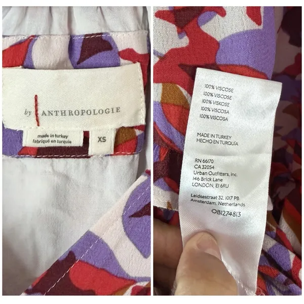 Anthropologie Women’s Floral Tiered Ruffle Mini Dress Multicolor XS - Image 5