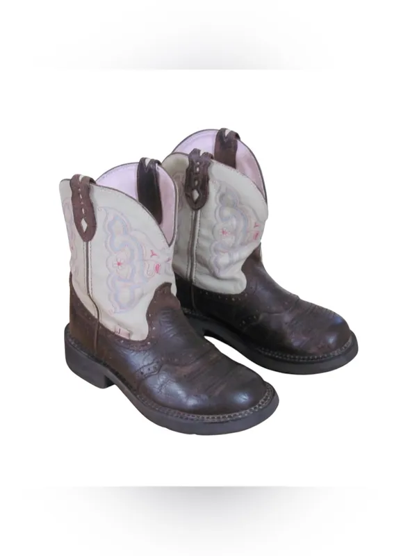 Justin Boots Gypsy Boots Size 9B Brown & Cream Western Cowgirl L9924 - Image 2