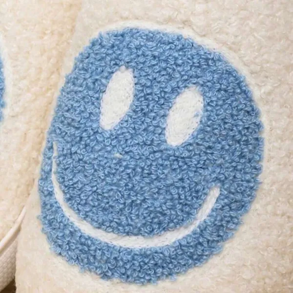 Smiley Face Sherpa Slippers, Size 9.5 - Image 3