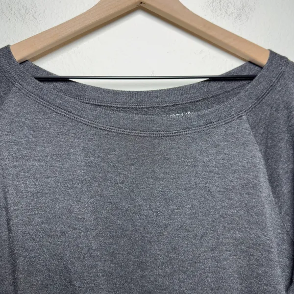 Beyond Yoga Women Modal Pullover Top XL Gray Moto Ribbed Elbow Raglan‎ Sleeve - Image 5