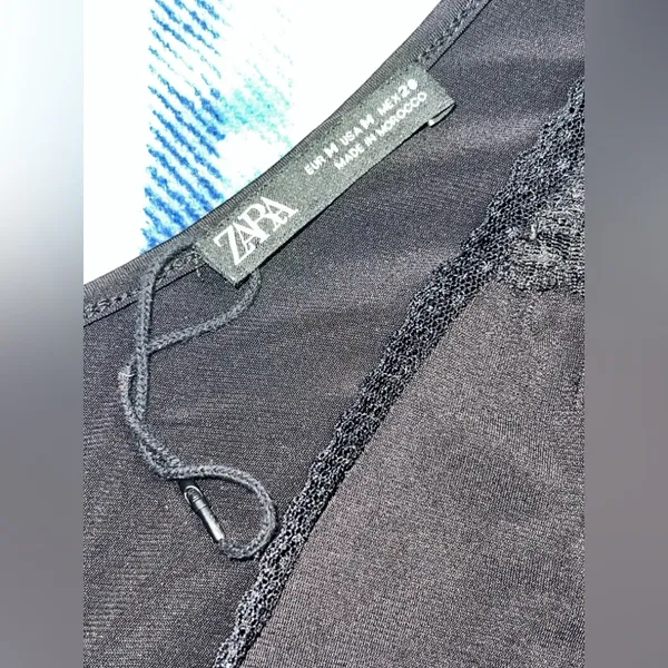 Zara Black Lace Detail Bodysuit - Image 5