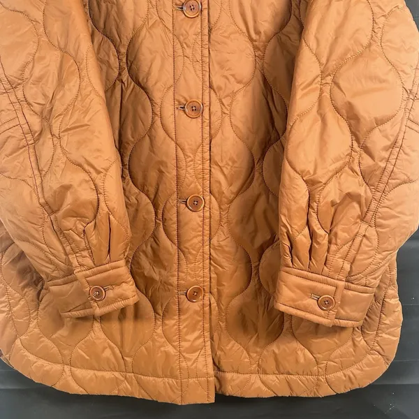 Madewell Air Puff Quilted Shirt Jacket, Warm Coffee Brown Rust, Women's XL - Image 3