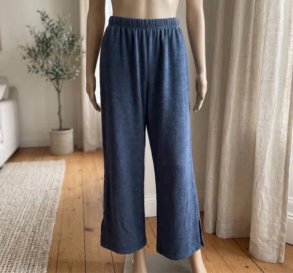 Side Slit Button-Up Cotton Flood Pants | Coastal Street Chic - Image 4