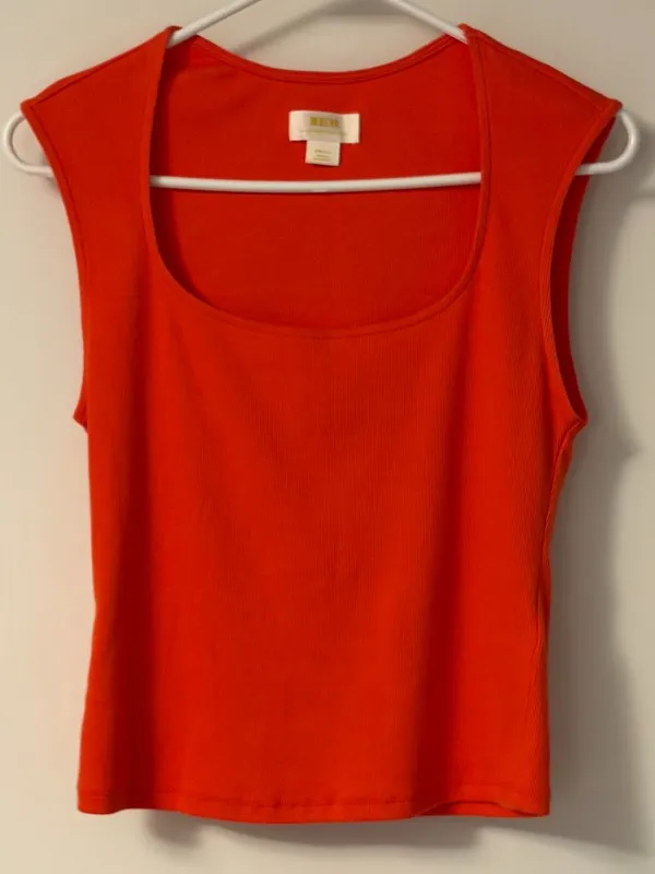 Maeve Anthropologie ribbed cropped square neck / scoop neck tank size small - Image 2