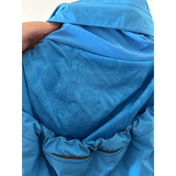 Lululemon Athletica Blue Hooded Windbreaker Jacket Thumbholes Running Sz 6 - Image 4