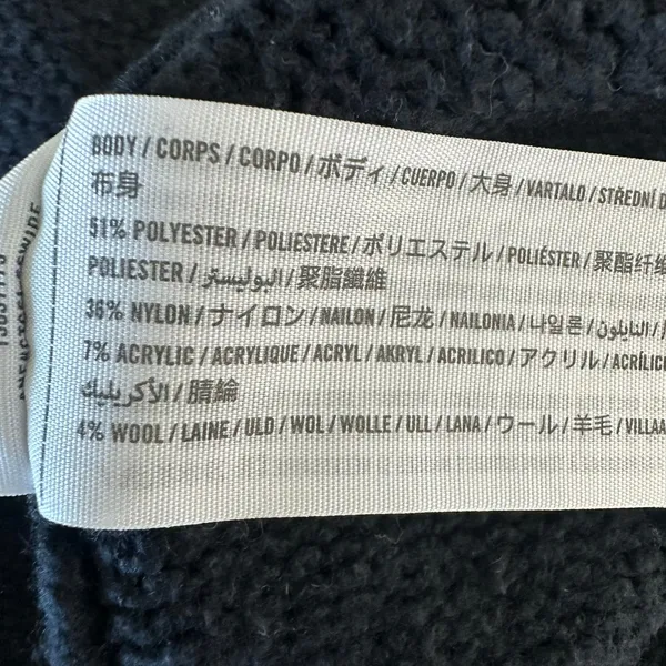 S Sweater Knit Pullover Oversized Wool Blend Funnel Mock Neck Y2K 2000's Black - Image 5