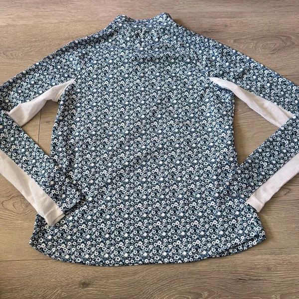 Pebble Beach Dry-Luxe Performance Womens Small Ditsy Floral Quarter Zip Pullover - Image 3