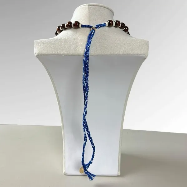 Free People Ariana Ost Easy Does It Pearl Cross Strand Necklace Bohemian Beach - Image 11